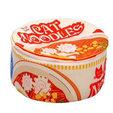 The Cute Ramen Cat Bed by KittyNook Cat Co. is a round plush bed styled like a colorful cup of